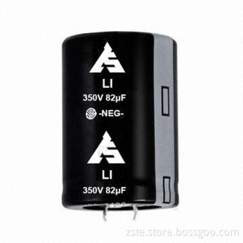 Snap-in Aluminum Electrolytic Capacitor, LI, 350V, 82uf, for Switching Power and Inverter Smoothing